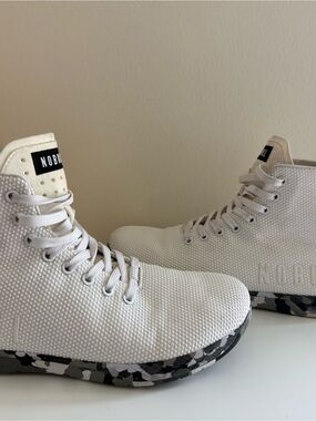 NOBULL White High-Top Athletic Trainers with Camo Midsole